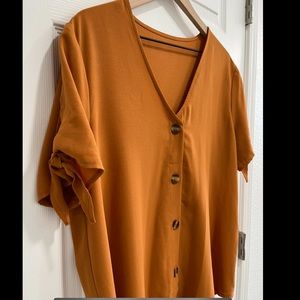 COPY - Burnt Orange button down blouse